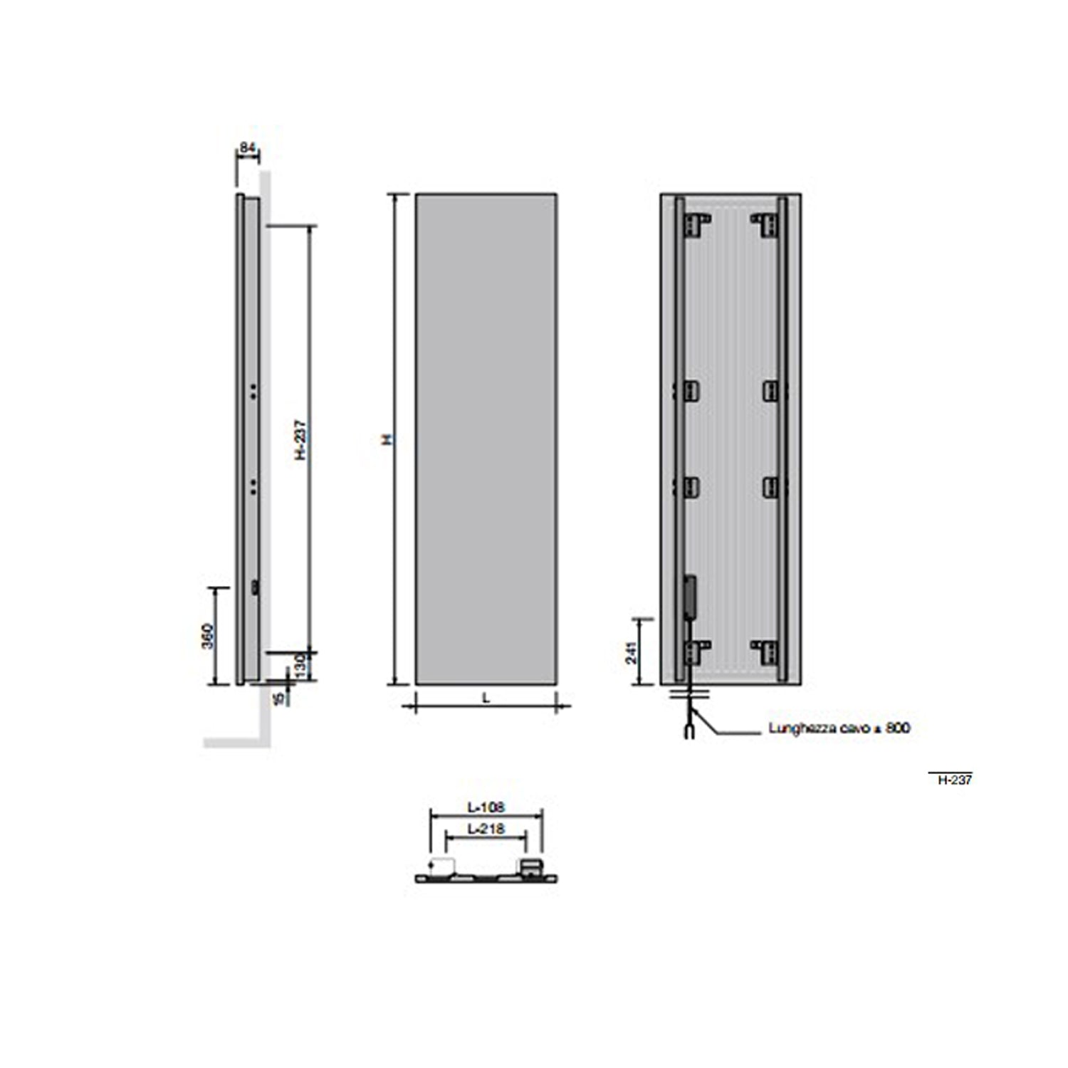 Termoarredo elettrico a piastra verticale modello E-Termocrea Smart bianco 1420x520 mm