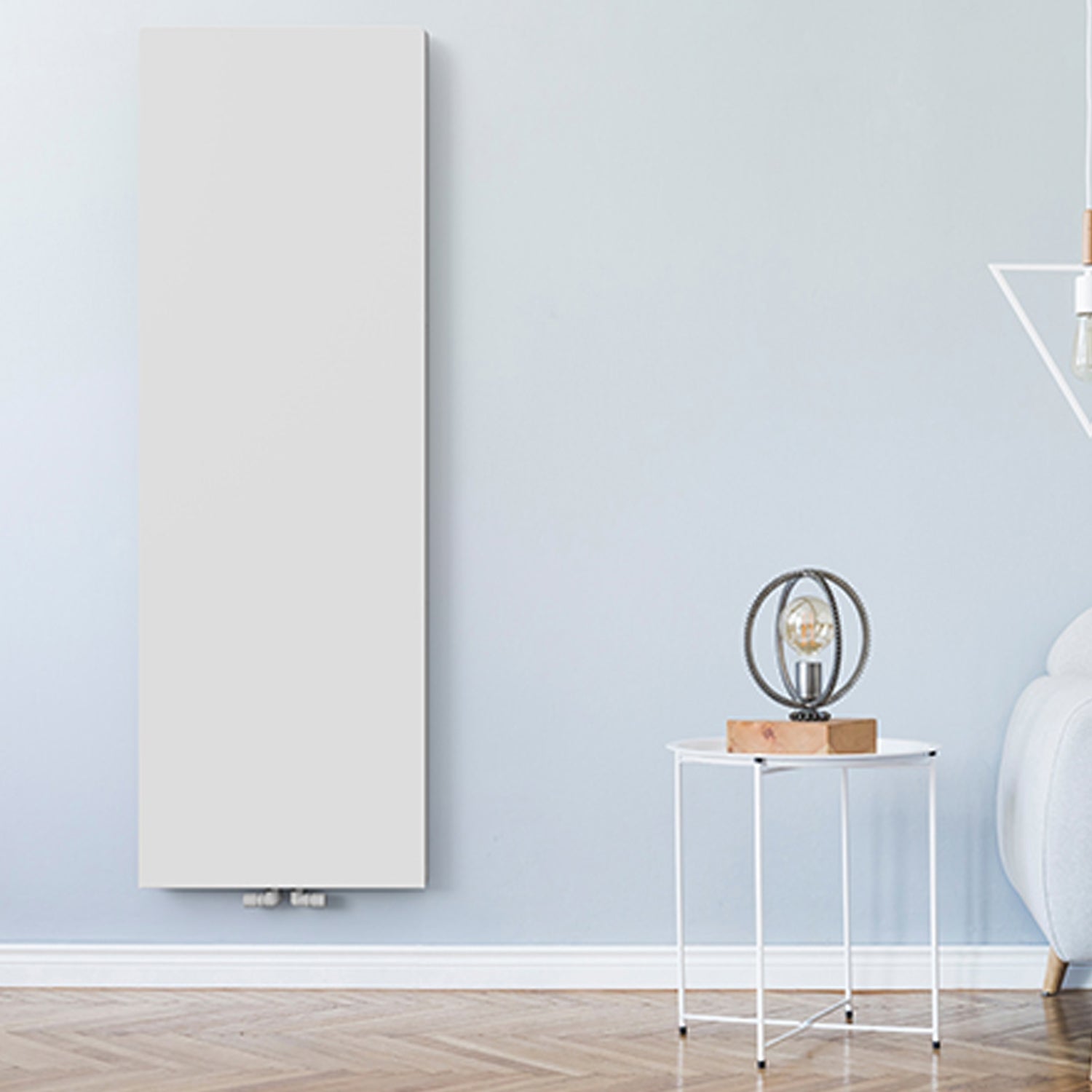 Termoarredo idraulico a piastra verticale modello TermoCrea Bianco 1200x585 mm interasse 50 mm By Scirocco