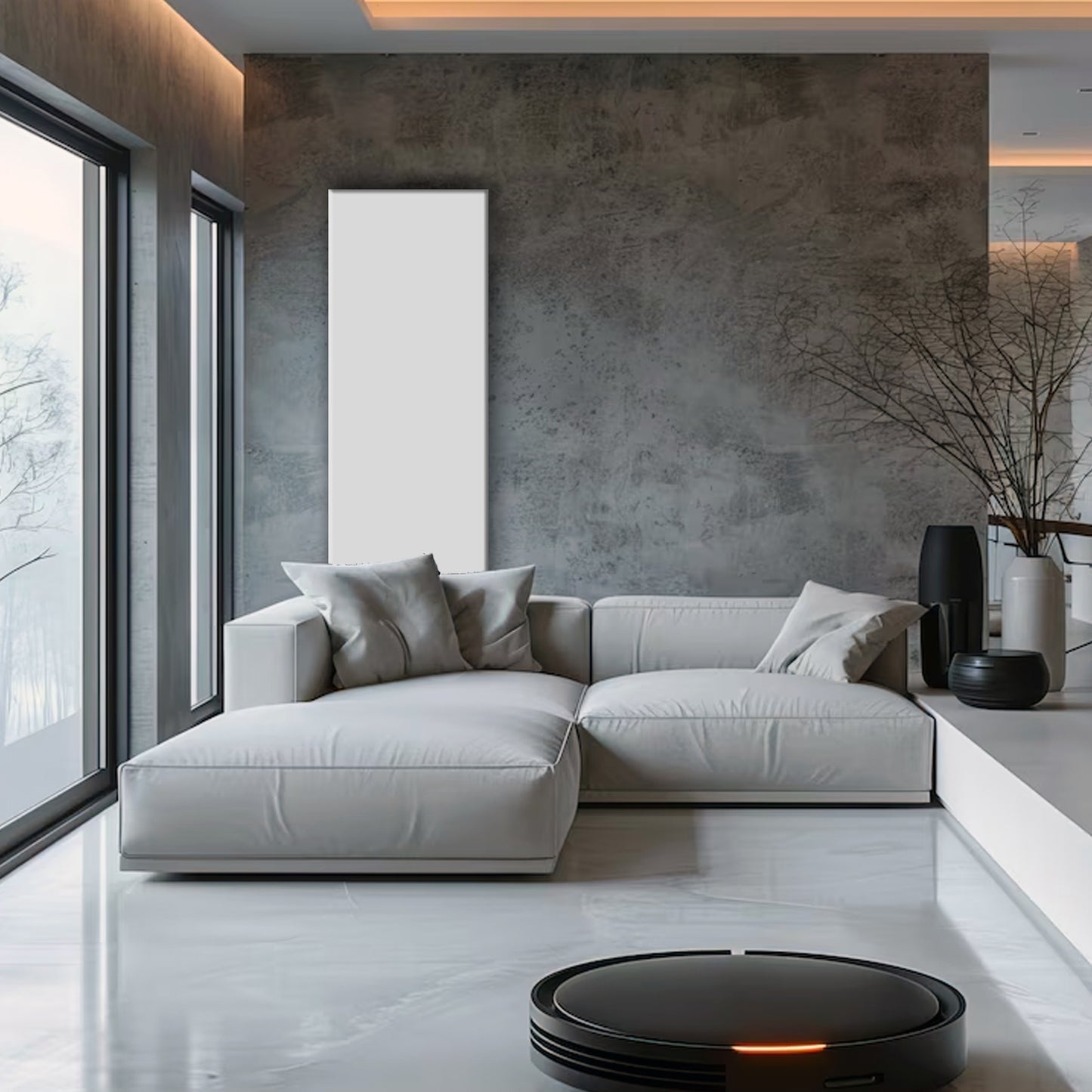 Termoarredo idraulico a piastra verticale modello TermoCrea Bianco 1800x360 mm interasse 50 mm By Scirocco