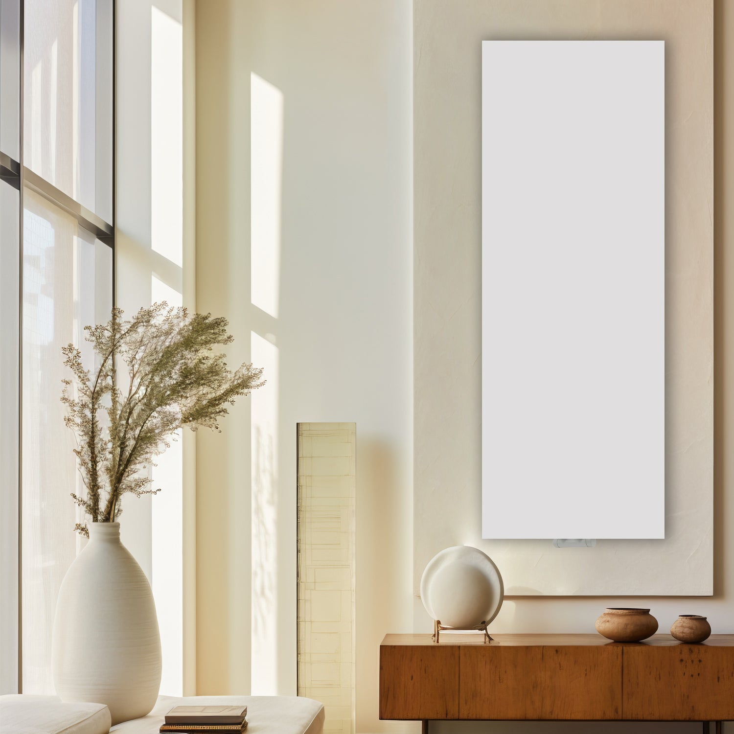 Termoarredo idraulico a piastra verticale modello TermoCrea Bianco 2000x510 mm interasse 50 mm By Scirocco