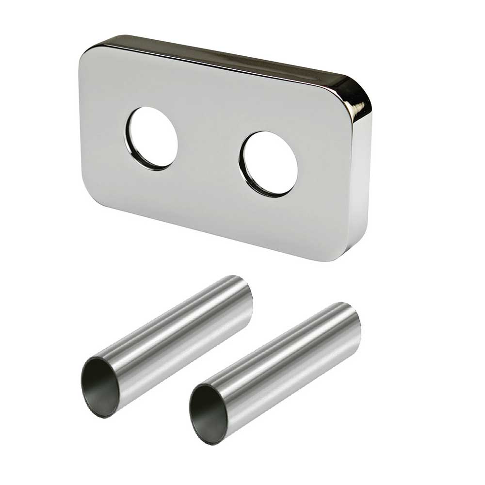 Valvola-detentore Arreda Compact per interasse 50 mm Poletti con kit copritubo cromo