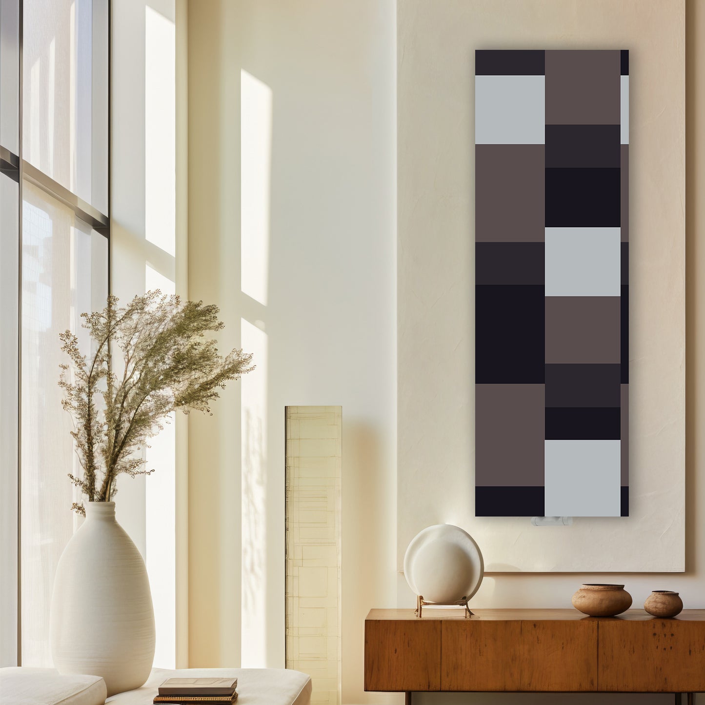 Termoarredo idraulico 120x36 cm interasse mm 50 Modello 'Almost Black' Termocrea