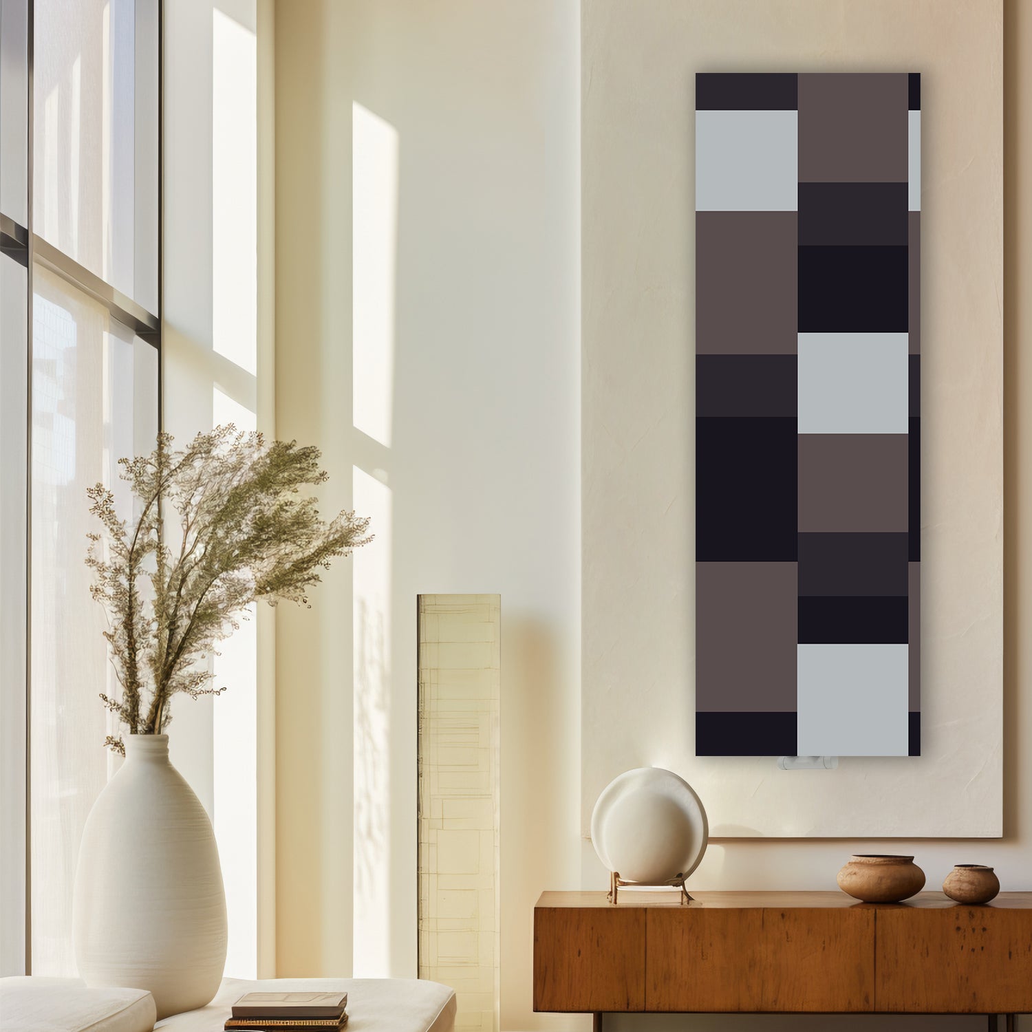 Termoarredo idraulico 120x36 cm interasse mm 50 Modello 'Almost Black' Termocrea