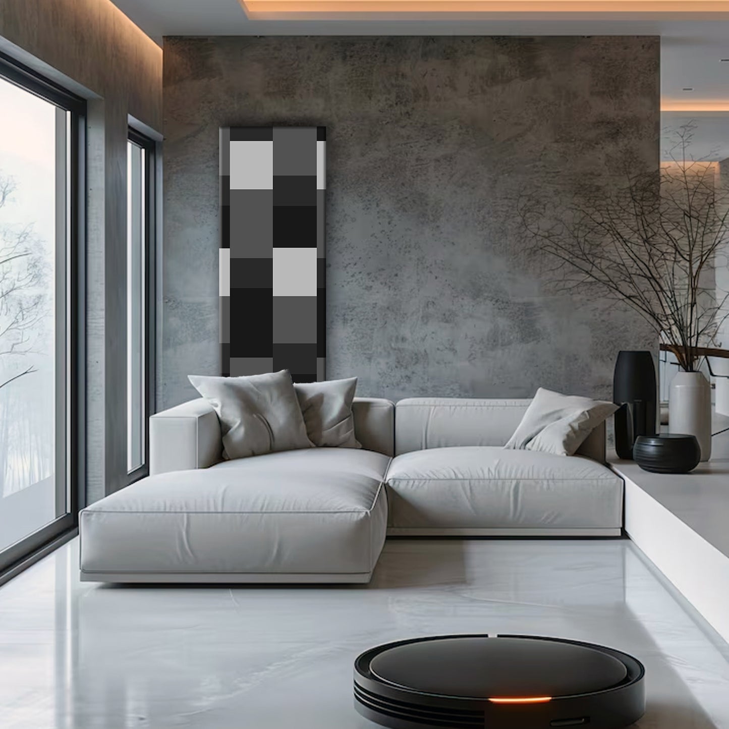 Termoarredo idraulico 150x36 cm interasse mm 50 Modello 'Almost Black' Termocrea