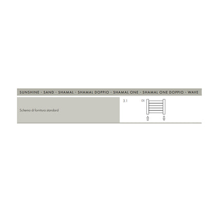 Termoarredo design linea TermoCrea Modello 'New York' cm 36x200 a piastra orizzontale interasse mm 50