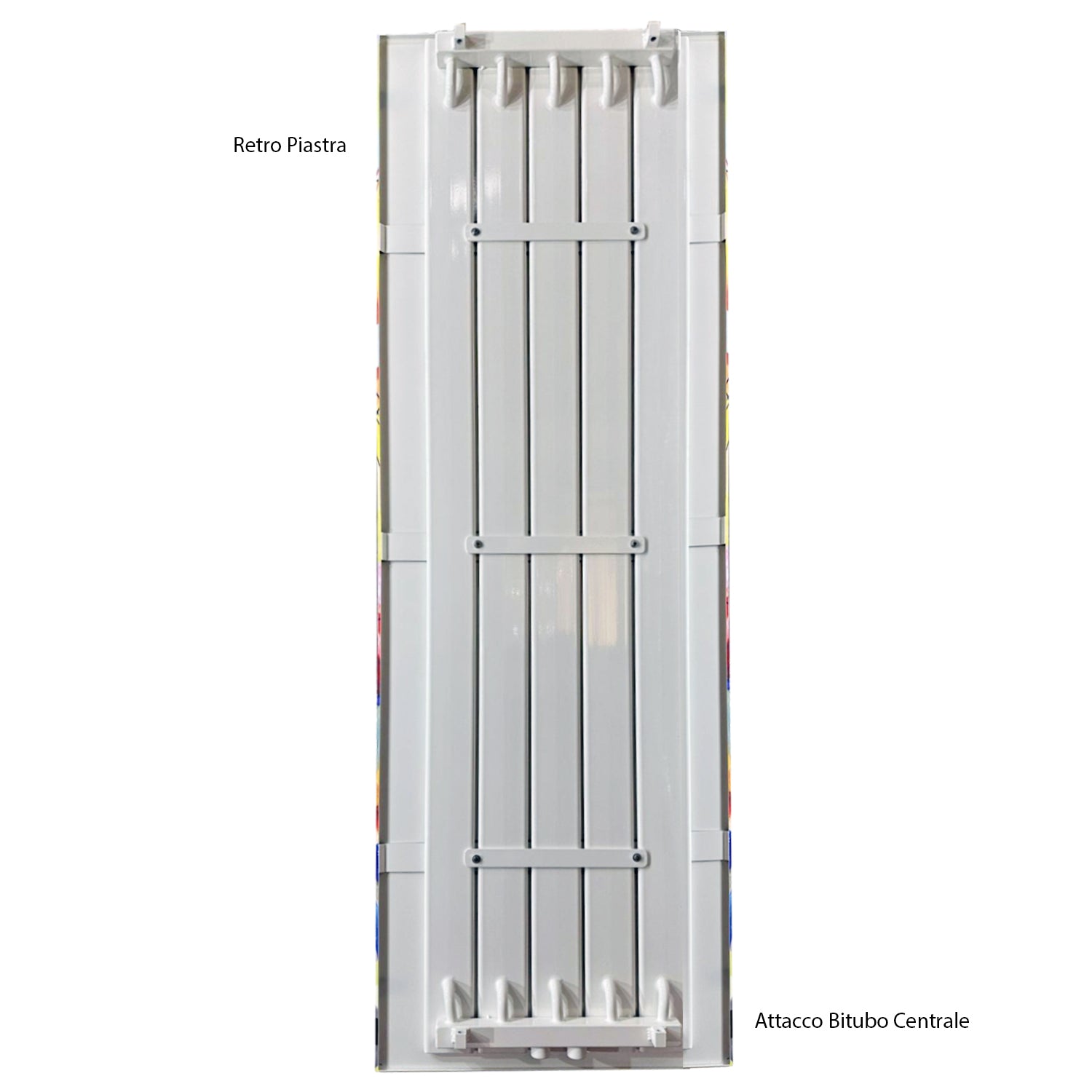 Termoarredo idraulico a piastra verticale modello TermoCrea Bianco 1200x510 mm interasse 50 mm By Scirocco