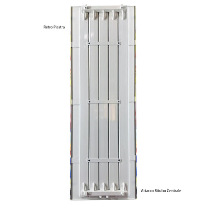 Termoarredo idraulico a piastra verticale modello TermoCrea Bianco 1200x510 mm interasse 50 mm By Scirocco