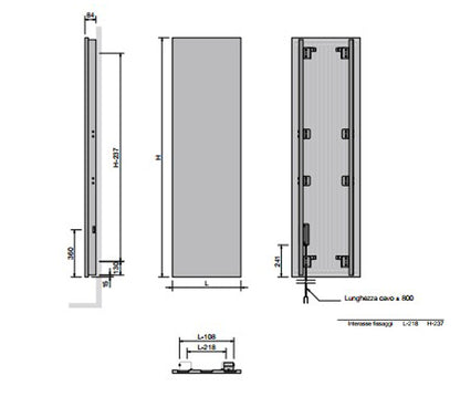 Termoarredo elettrico a piastra verticale 142x52 cm modello 'Paris' E-Termocrea Smart